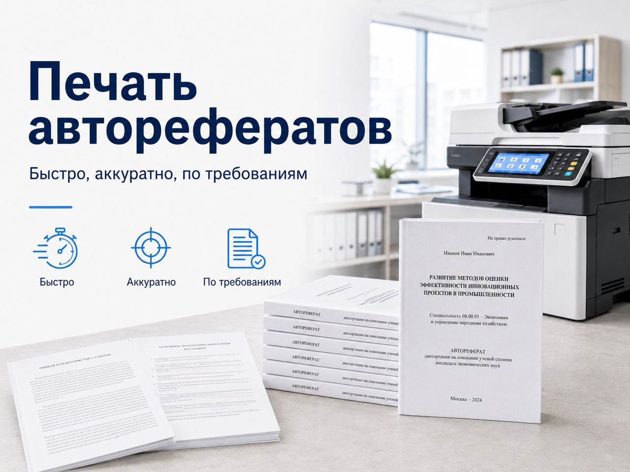 Печать авторефератов